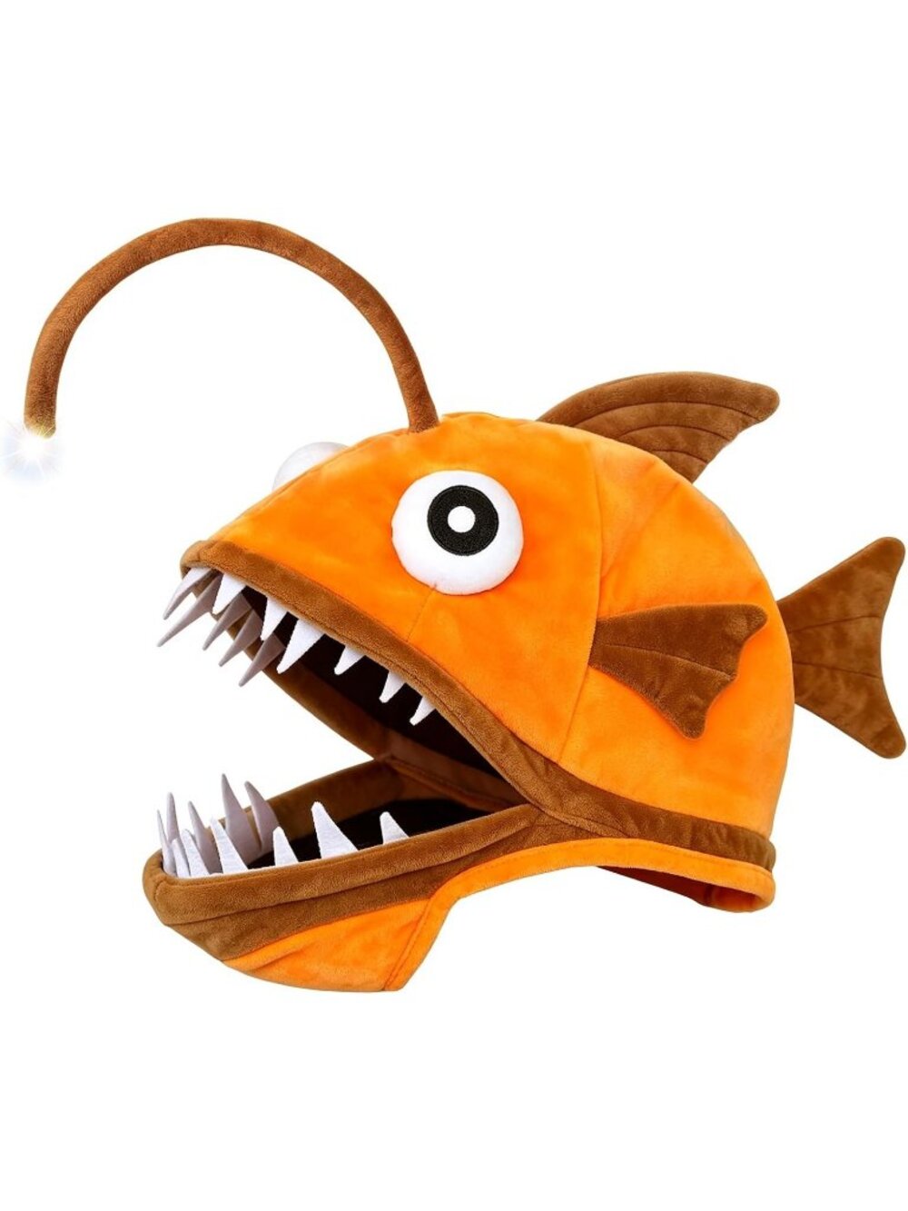 🎃Kids Orange Fish Costume Hat for Adult Angler Fish Light up Costume Hats